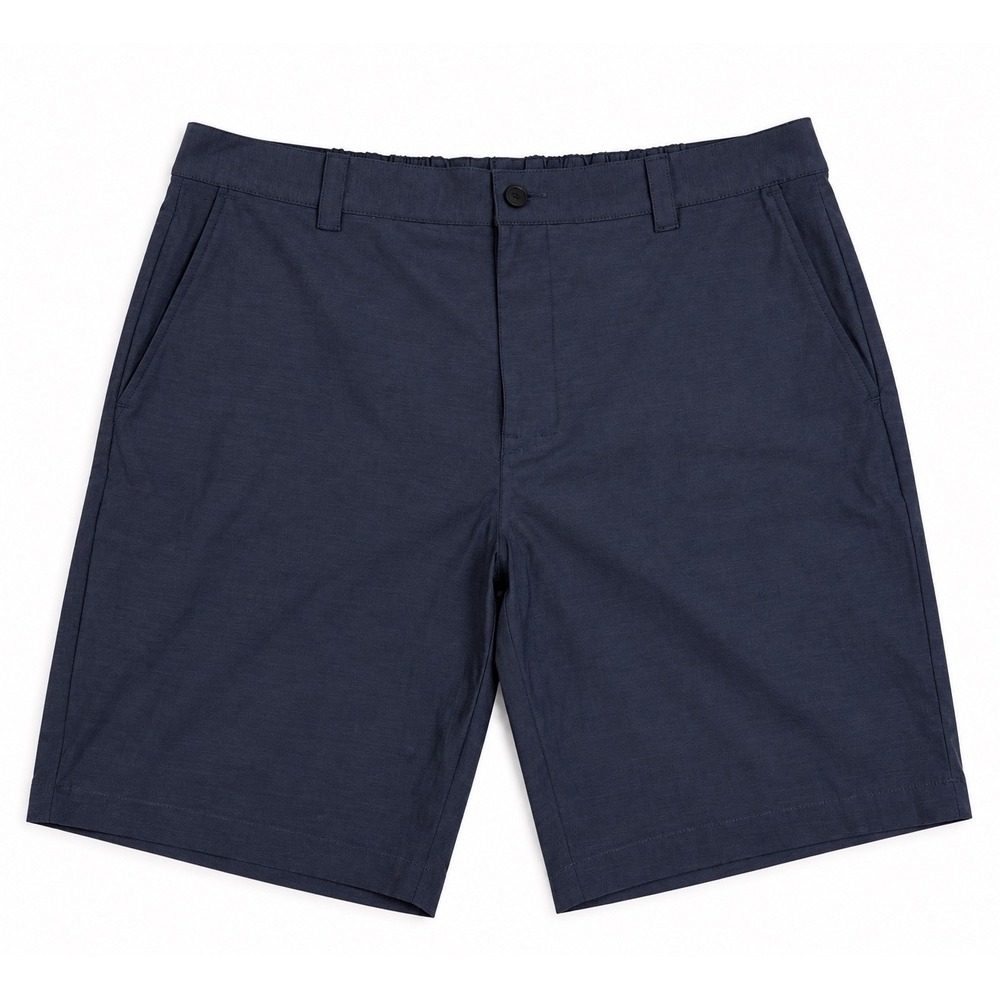Banana Republic Mens 38 Comfort Flat Front Shorts Navy Blue Stretch Wicking NEW